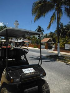Golf cart to ride around on island