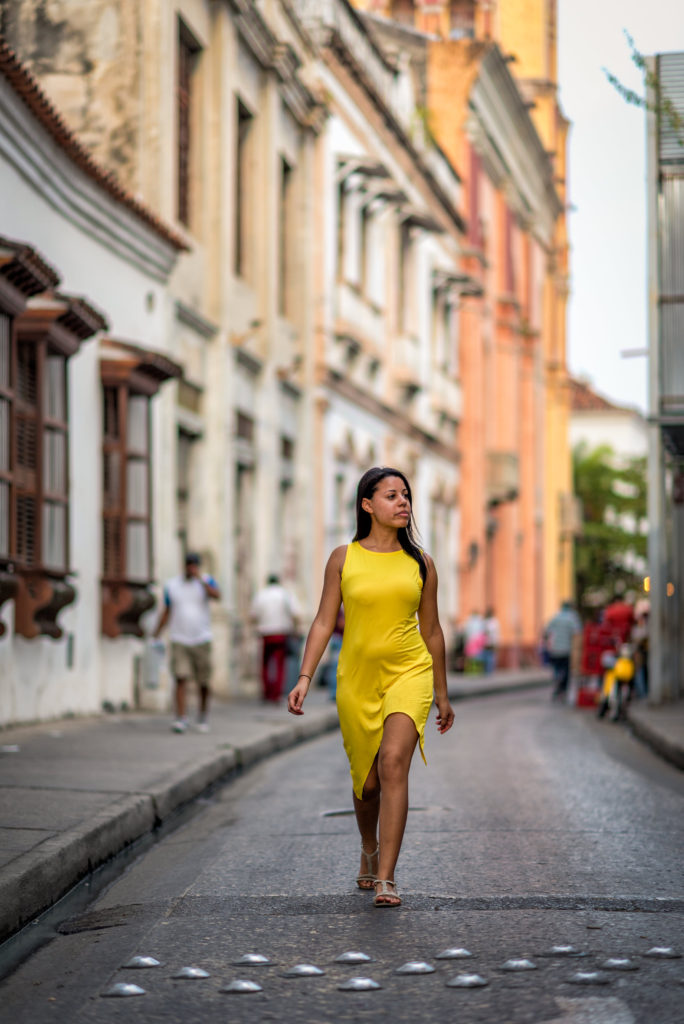 Colombia South America cartagena yellow dress
