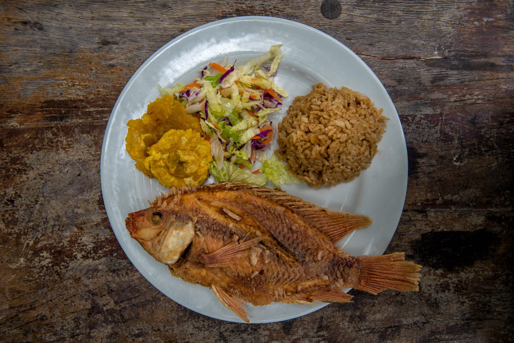 Colombia South America rosario islands fish rice plantains - Cartagena and Medellin trip