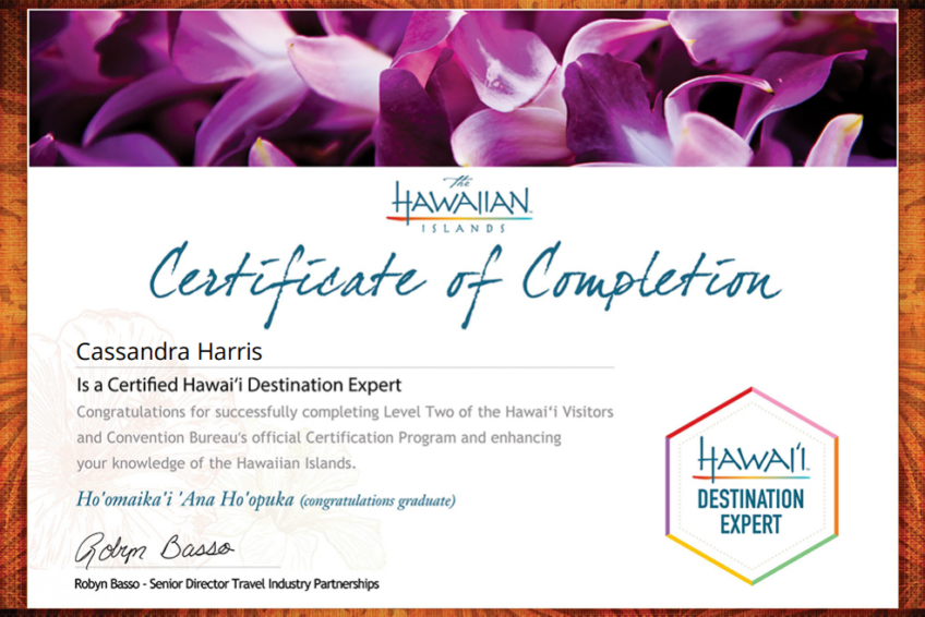 Hawaii Travel Agent - Hawaii Destination Expert Certification
