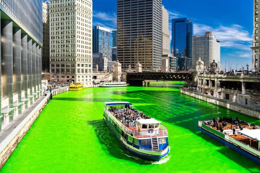 Where to Spend St. Patrick's Day - Chicago River green