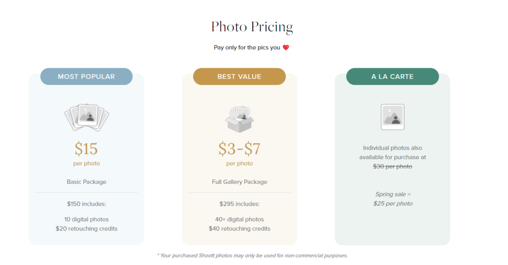 Shoott photo prices